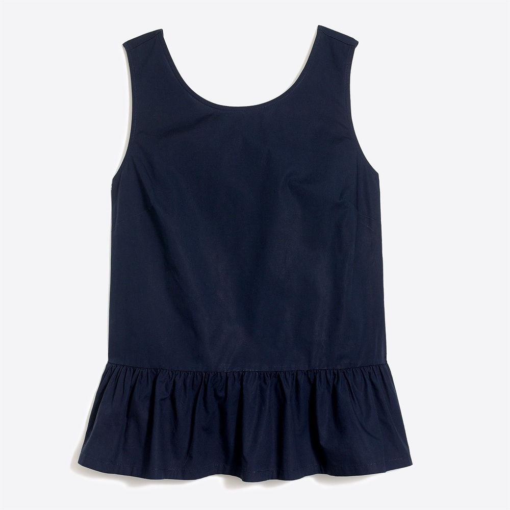 J Crew Factory Bow-Back Peplum Top